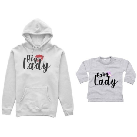 Coordinato felpe o body lupetto neonato madre figlio big lady baby lady baby boy Per la mamma