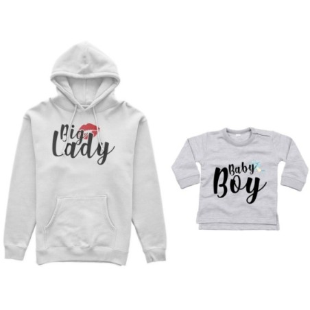 Coordinato felpe o body lupetto neonato madre figlio big lady baby lady baby boy Per la mamma