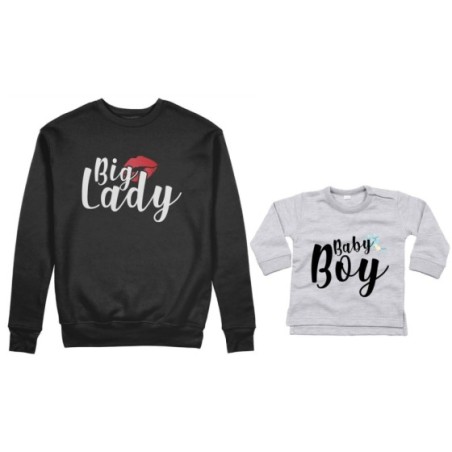 Coordinato felpe o body lupetto neonato madre figlio big lady baby lady baby boy Per la mamma