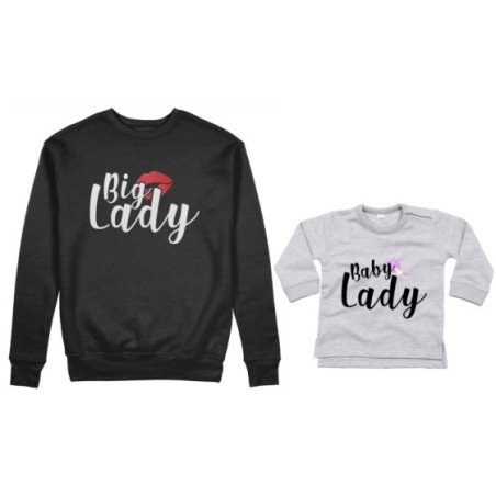 Coordinato felpe o body lupetto neonato madre figlio big lady baby lady baby boy Per la mamma