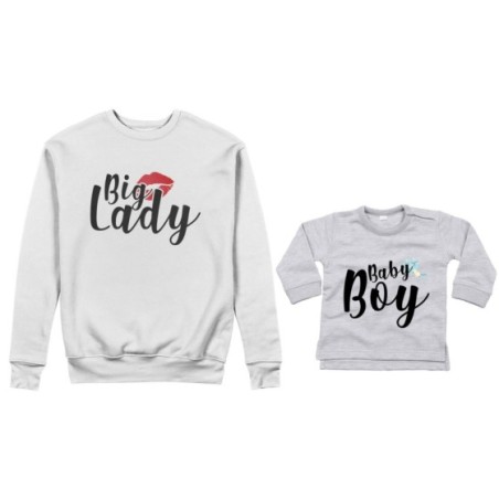 Coordinato felpe o body lupetto neonato madre figlio big lady baby lady baby boy Per la mamma