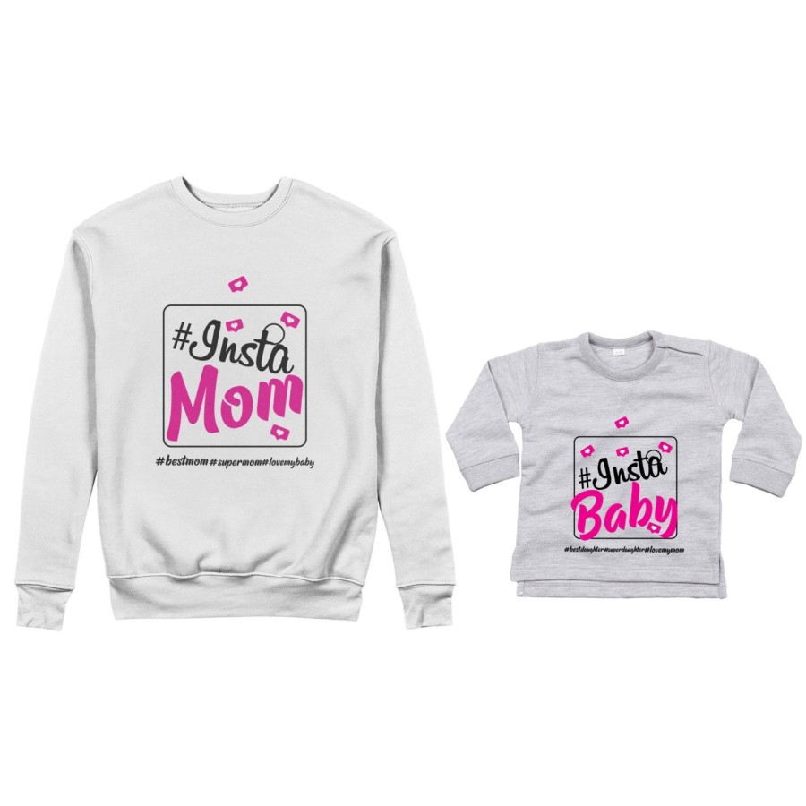 Coordinato felpe o body lupetto neonato madre figlio insta mom insta baby Per la mamma