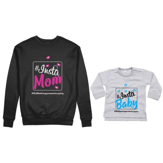 Coordinato felpe o body lupetto neonato madre figlio insta mom insta baby Per la mamma 2