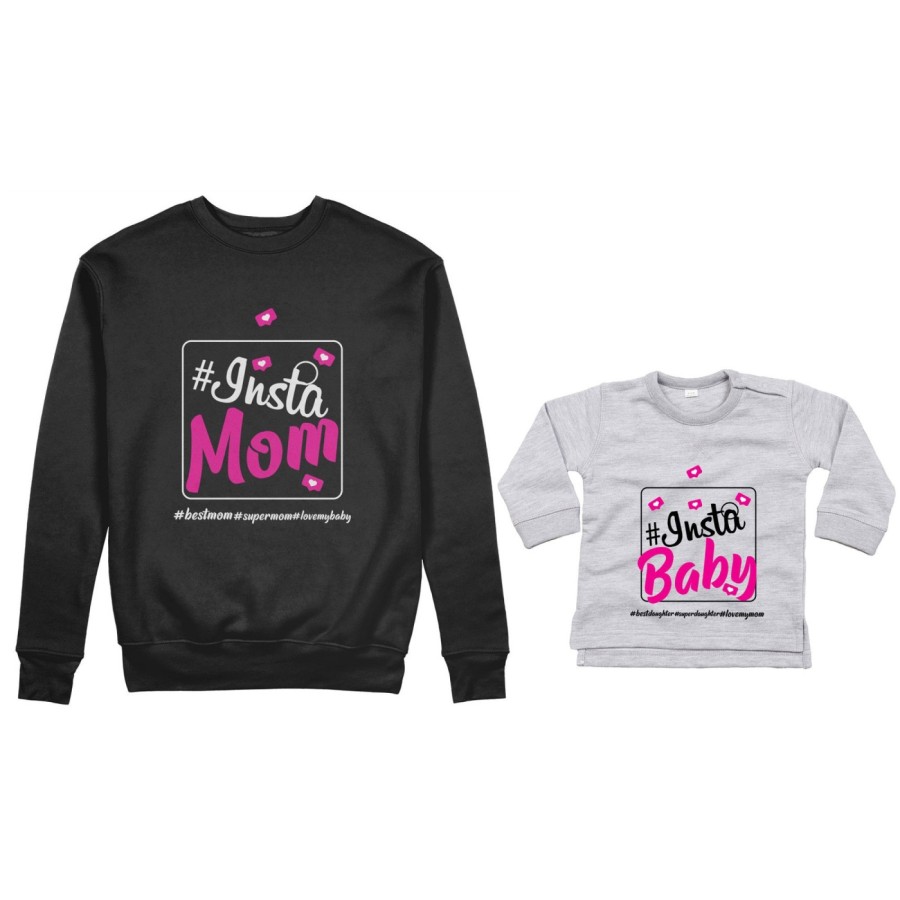 Coordinato felpe o body lupetto neonato madre figlio insta mom insta baby Per la mamma
