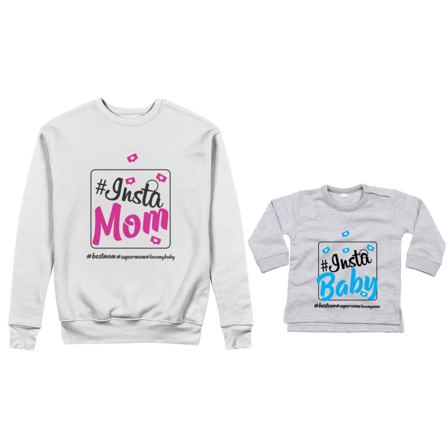 Coordinato felpe o body lupetto neonato madre figlio insta mom insta baby Per la mamma