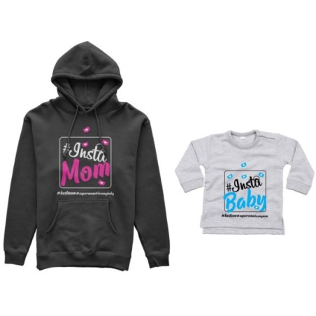 Coordinato felpe o body lupetto neonato madre figlio insta mom insta baby Per la mamma