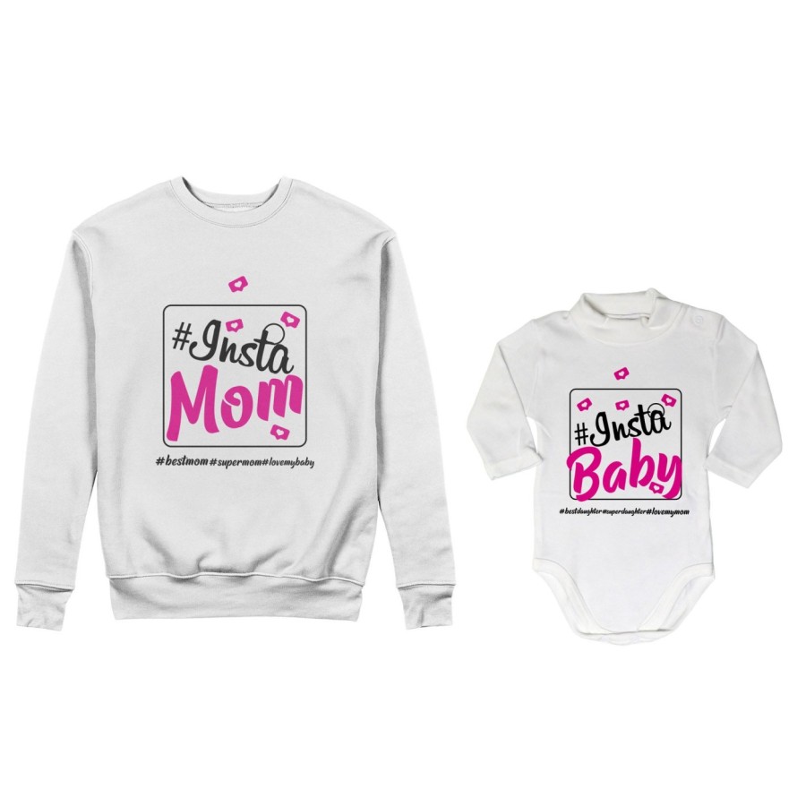 Coordinato felpe o body lupetto neonato madre figlio insta mom insta baby Per la mamma