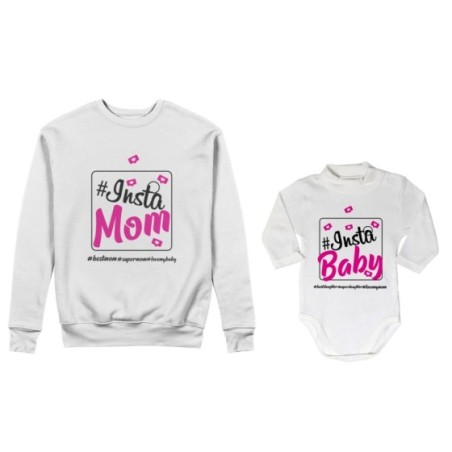 Coordinato felpe o body lupetto neonato madre figlio insta mom insta baby Per la mamma