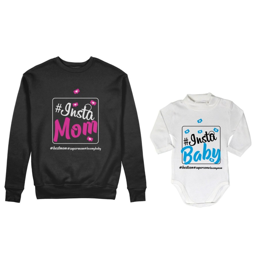 Coordinato felpe o body lupetto neonato madre figlio insta mom insta baby Per la mamma