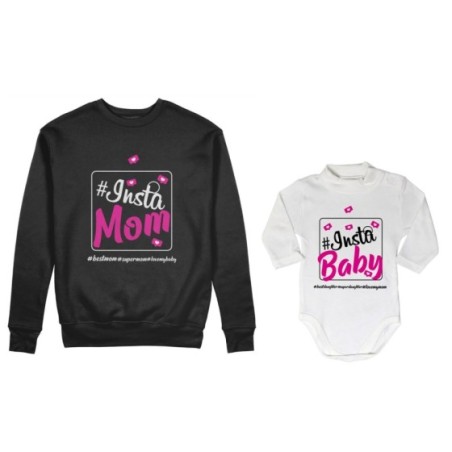 Coordinato felpe o body lupetto neonato madre figlio insta mom insta baby Per la mamma