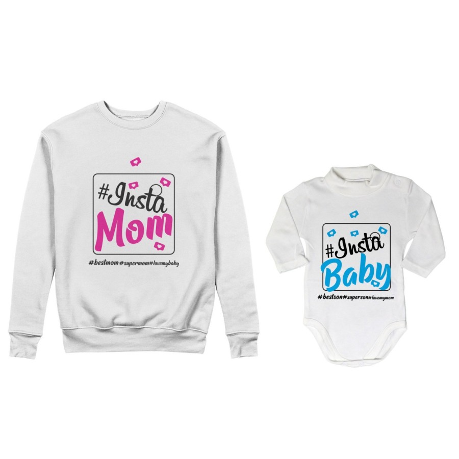 Coordinato felpe o body lupetto neonato madre figlio insta mom insta baby Per la mamma
