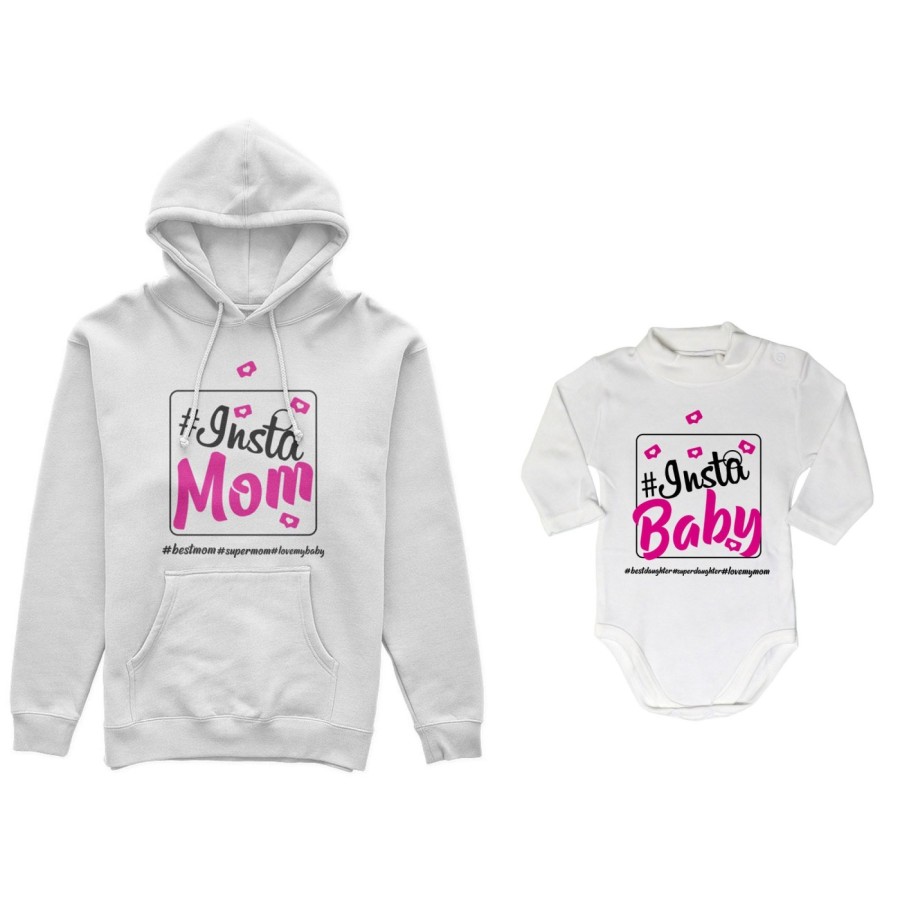 Coordinato felpe o body lupetto neonato madre figlio insta mom insta baby Per la mamma
