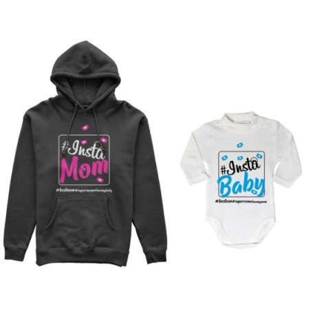 Coordinato felpe o body lupetto neonato madre figlio insta mom insta baby Per la mamma