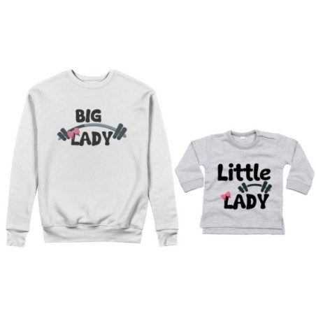 Coordinato felpe o body lupetto neonato madre figlio big lady little lady little man fitness Per la mamma
