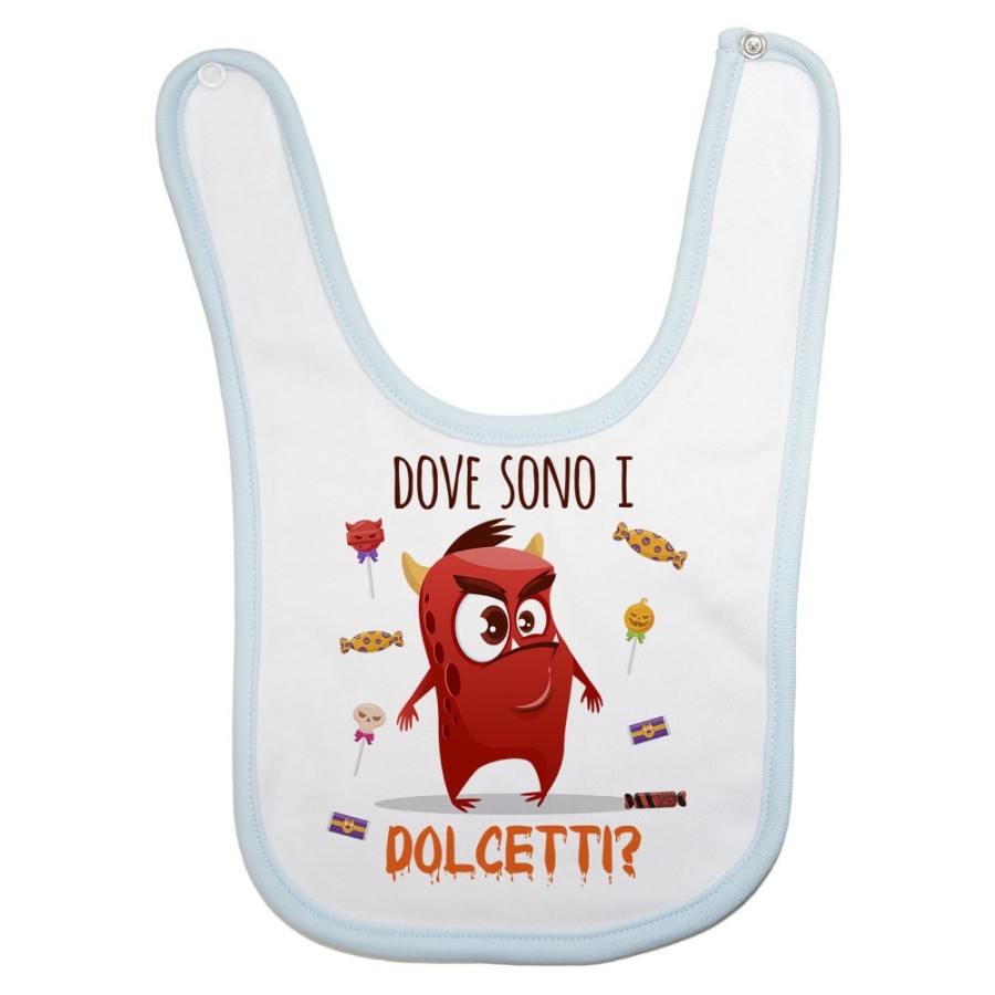 Bavaglino neonato mostriciattolo dove sono i dolcetti? Halloween