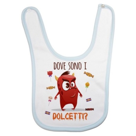 Bavaglino neonato mostriciattolo dove sono i dolcetti? Halloween