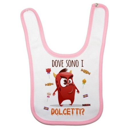 Bavaglino neonato mostriciattolo dove sono i dolcetti? Halloween