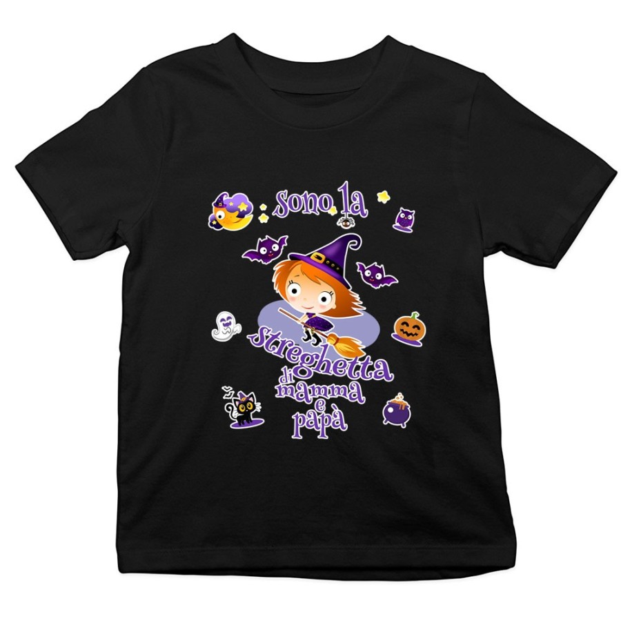 T-shirt bambino sono la streghetta di mamma e papà Halloween