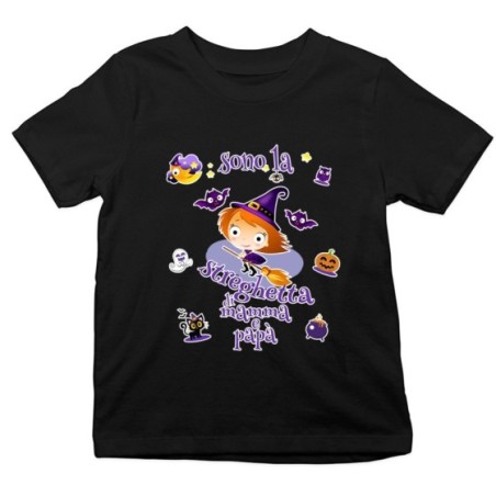 T-shirt bambino sono la streghetta di mamma e papà Halloween