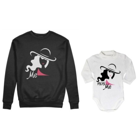 Coordinato felpe o body lupetto neonata madre figlia me model mini me model Per la mamma