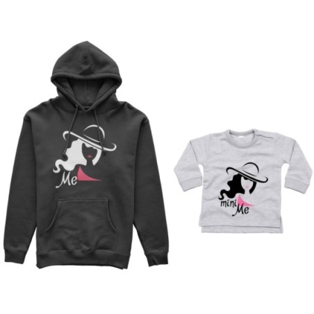 Coordinato felpe o body lupetto neonata madre figlia me model mini me model Per la mamma