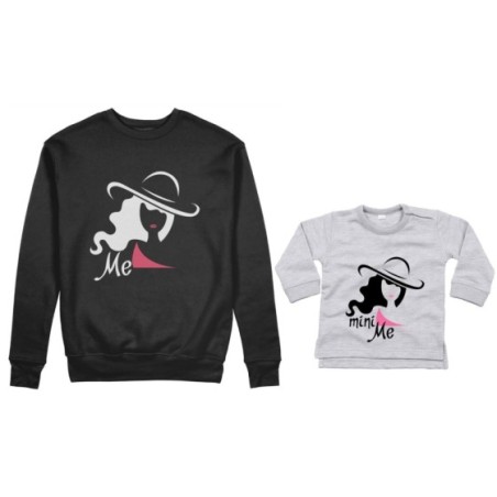 Coordinato felpe o body lupetto neonata madre figlia me model mini me model Per la mamma