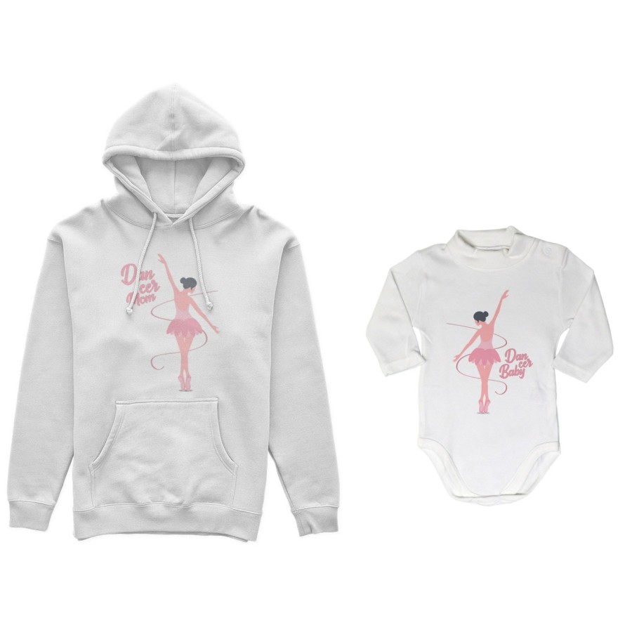 Coordinato felpe o body lupetto neonata madre figlia dancer mom dancer baby Per la mamma