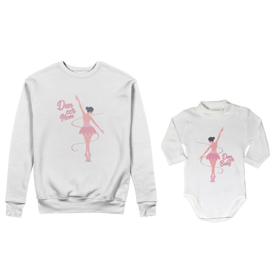 Coordinato felpe o body lupetto neonata madre figlia dancer mom dancer baby Per la mamma