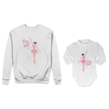 Coordinato felpe o body lupetto neonata madre figlia dancer mom dancer baby Per la mamma
