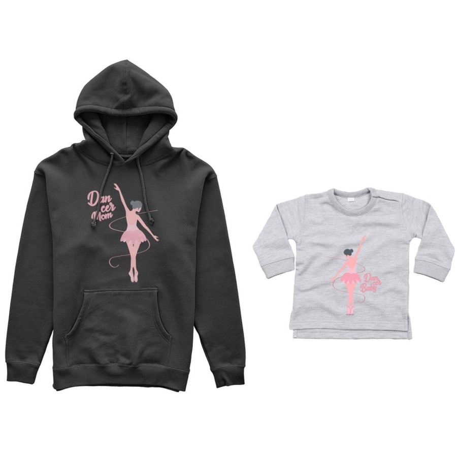 Coordinato felpe o body lupetto neonata madre figlia dancer mom dancer baby Per la mamma