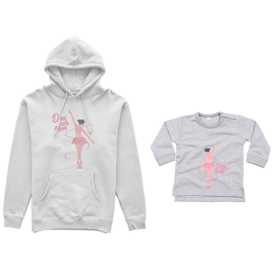 Coordinato felpe o body lupetto neonata madre figlia dancer mom dancer baby Per la mamma
