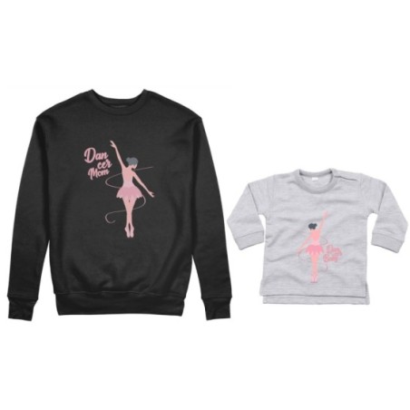 Coordinato felpe o body lupetto neonata madre figlia dancer mom dancer baby Per la mamma