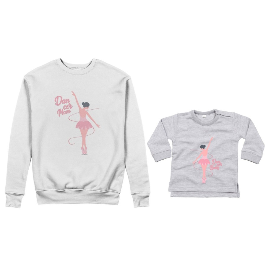 Coordinato felpe o body lupetto neonata madre figlia dancer mom dancer baby Per la mamma