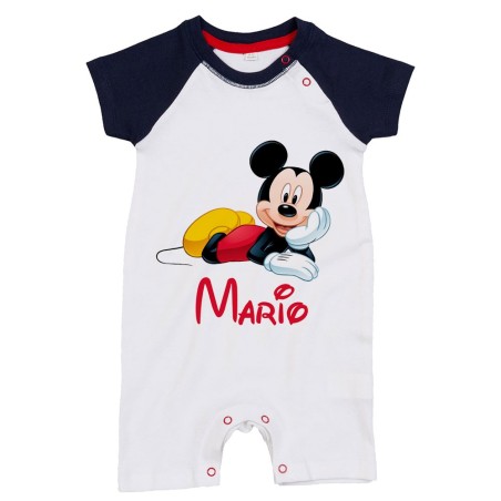 Pagliaccetto neonato personalizzato con nome mouse