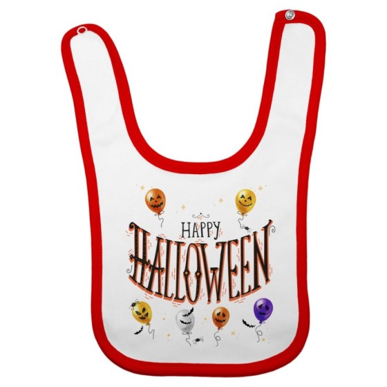 Bavaglino neonato happy halloween con palloncini terrificanti watercolor Halloween