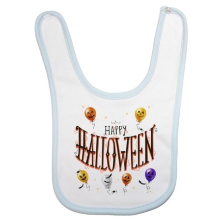 Bavaglino neonato happy halloween con palloncini terrificanti watercolor Halloween