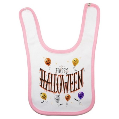Bavaglino neonato happy halloween con palloncini terrificanti watercolor Halloween