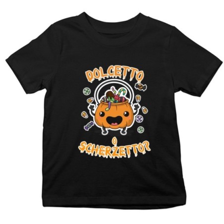 T-shirt bambino con zucca dolcetto o scherzetto? Halloween