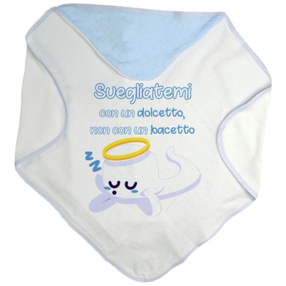 Accappatoio neonato svegliatemi con un dolcetto non con un bacetto Halloween