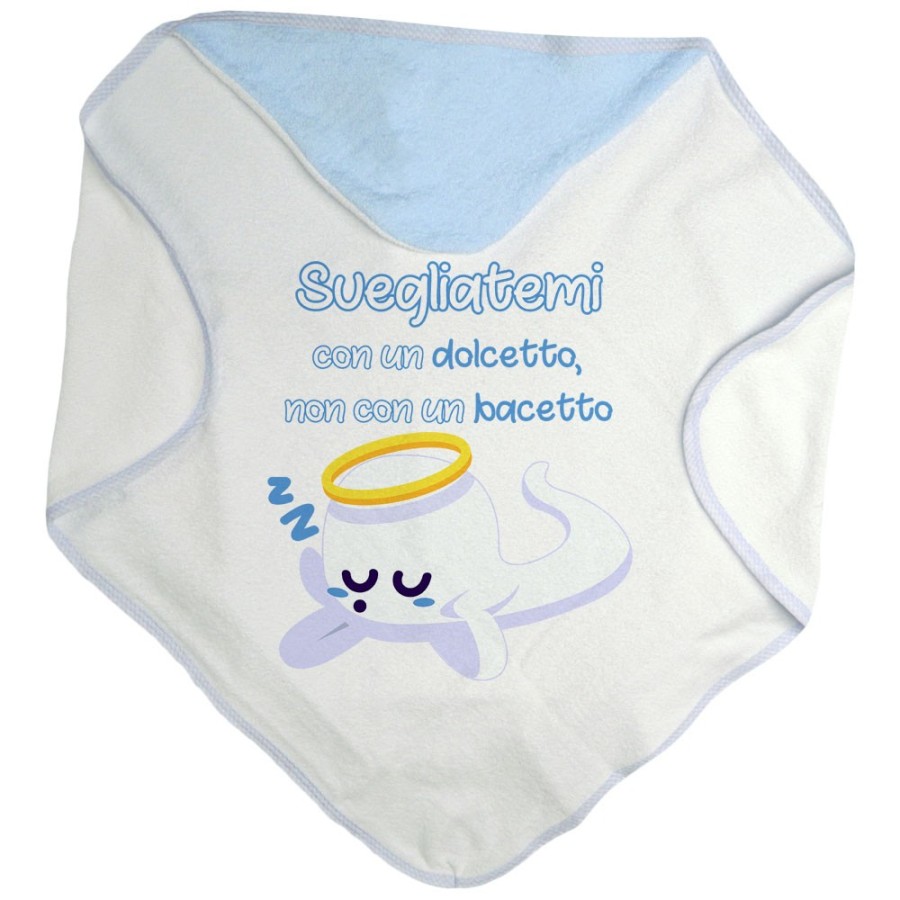 Accappatoio neonato svegliatemi con un dolcetto non con un bacetto Halloween