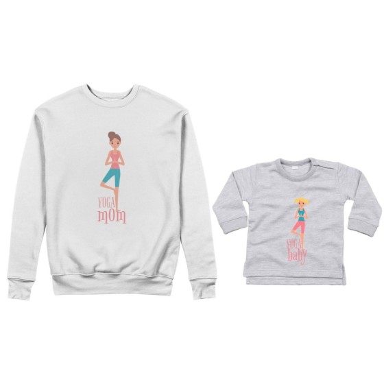 Coordinato felpe o body lupetto neonata madre figlia yoga mom yoga baby Per la mamma 2