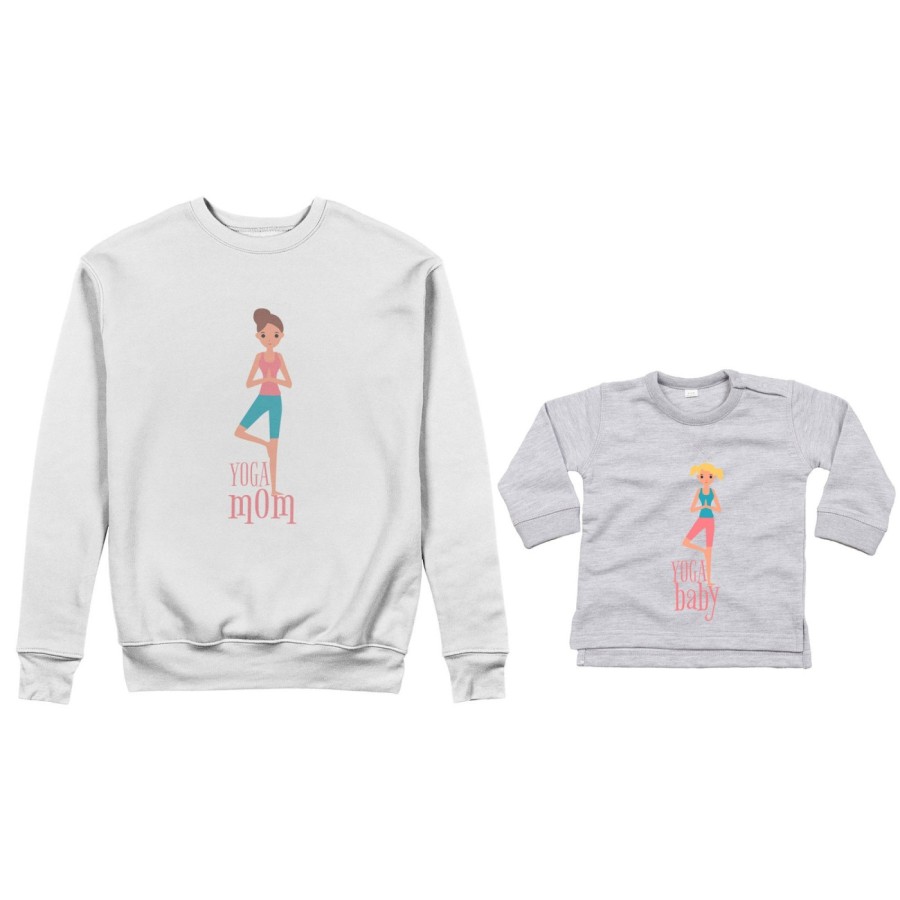 Coordinato felpe o body lupetto neonata madre figlia yoga mom yoga baby Per la mamma