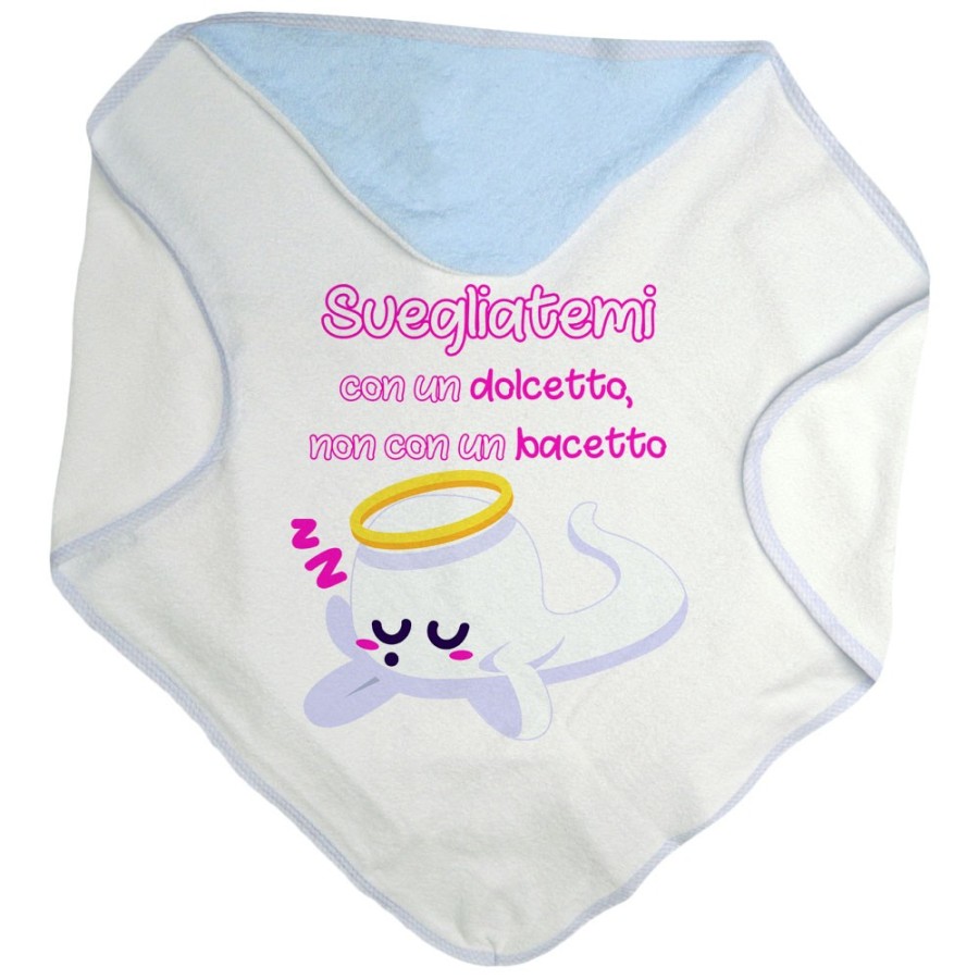 Accappatoio neonato svegliatemi con un dolcetto non con un bacetto Halloween