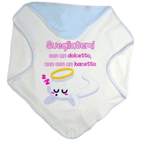 Accappatoio neonato svegliatemi con un dolcetto non con un bacetto Halloween