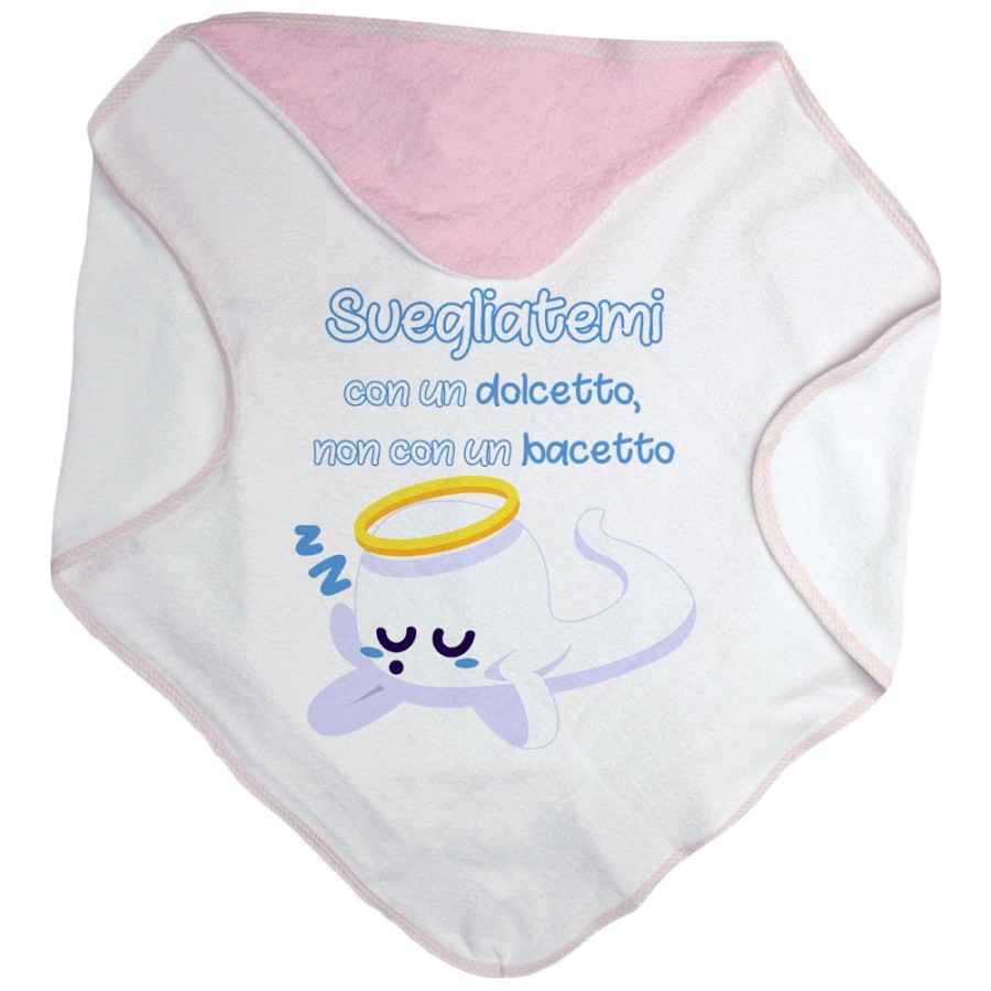 Accappatoio neonato svegliatemi con un dolcetto non con un bacetto Halloween