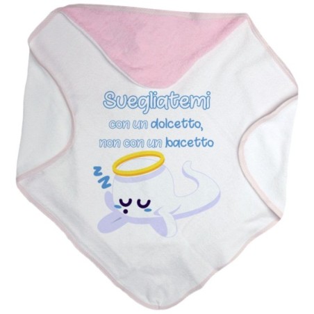 Accappatoio neonato svegliatemi con un dolcetto non con un bacetto Halloween
