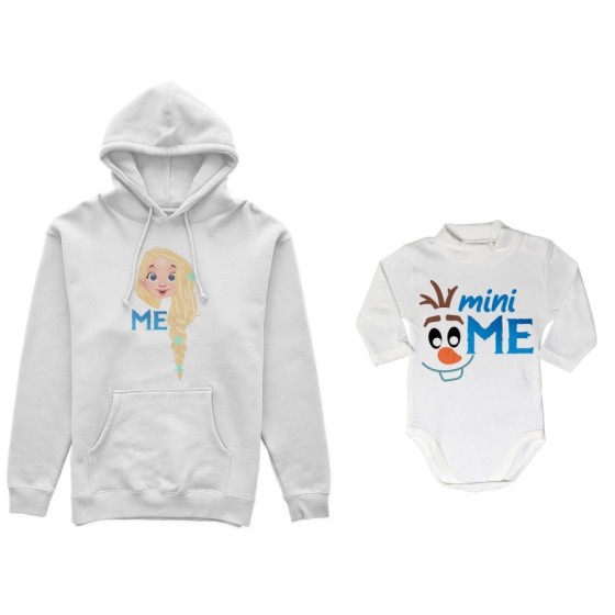 Coordinato felpe o body lupetto neonato madre figlio me elsa mini olaf Per la mamma 2