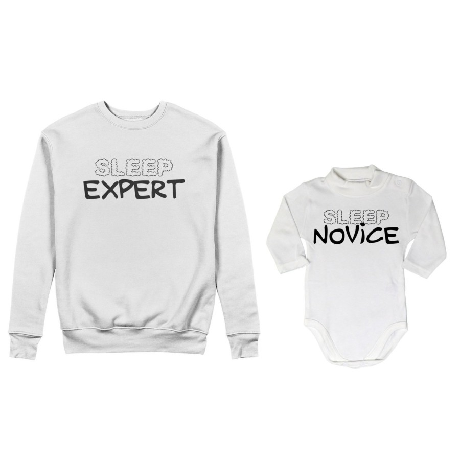 Coordinato felpe o body lupetto neonato madre figlio sleep expert sleep novice Per la mamma