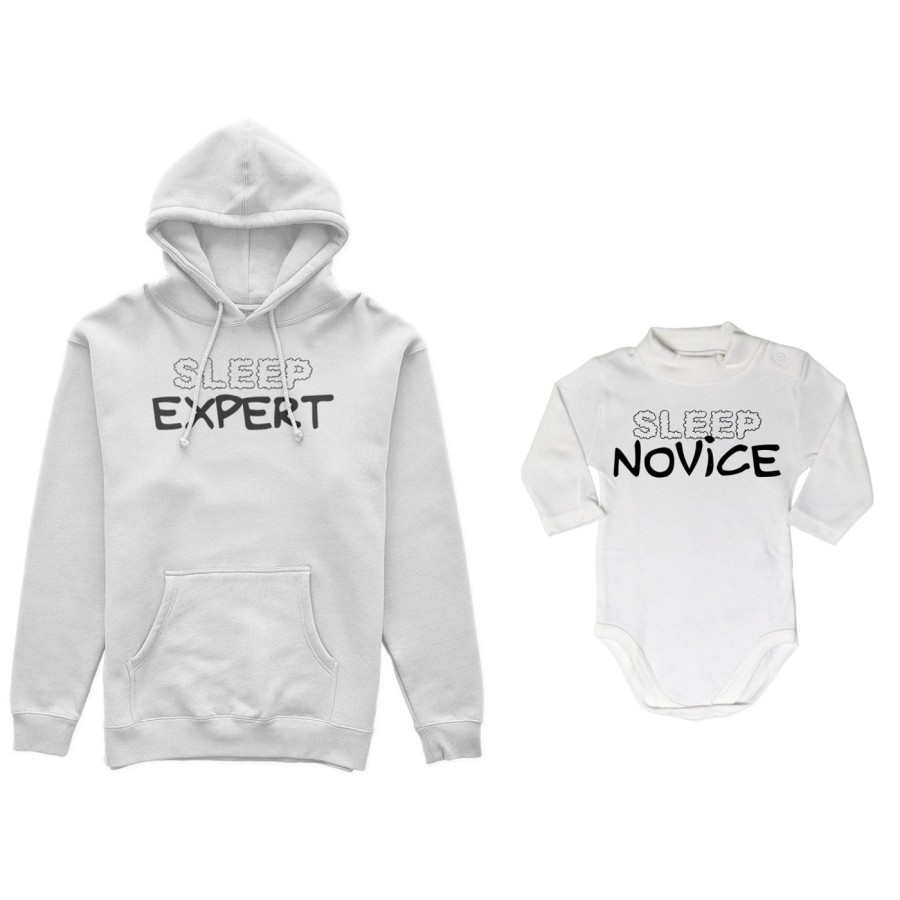 Coordinato felpe o body lupetto neonato madre figlio sleep expert sleep novice Per la mamma