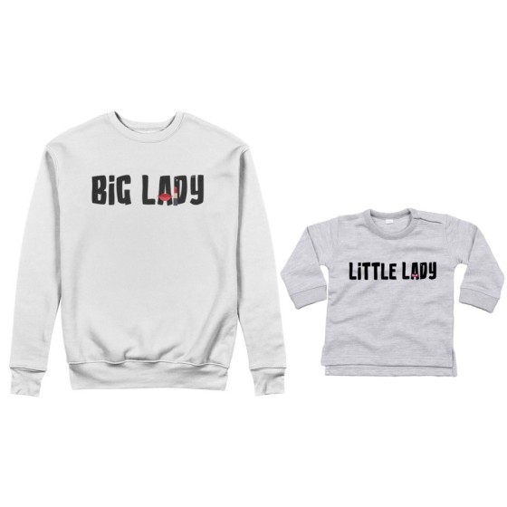 Coordinato felpe o body lupetto neonato madre figlio big lady little lady little boy Per la mamma 2